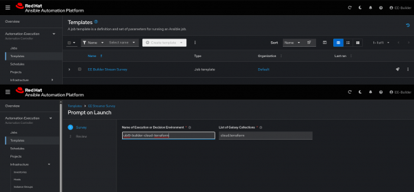Execute builder template and select smallest image